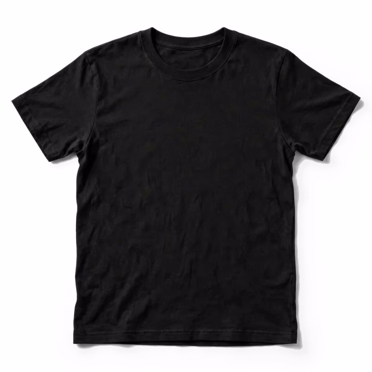 black crew neck t shirt