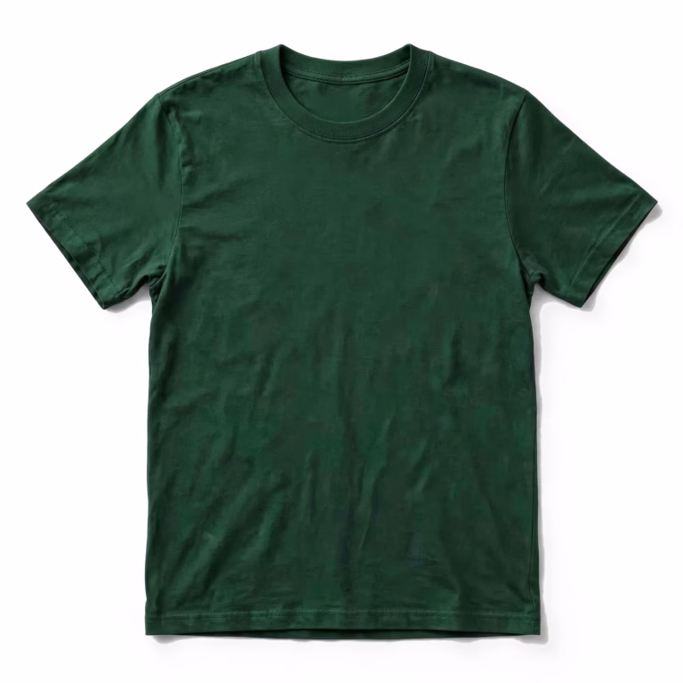 bottle green crew neck t shirt