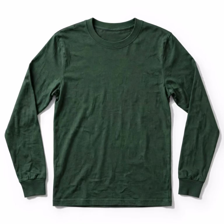 bottle green long sleeve t shirt