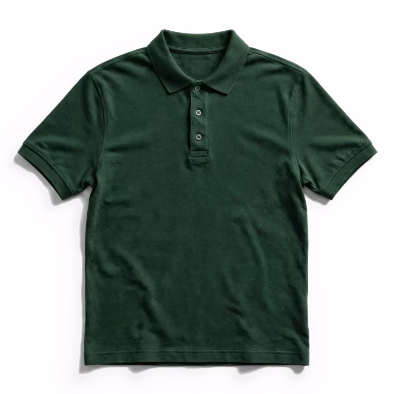 bottle green polo shirt