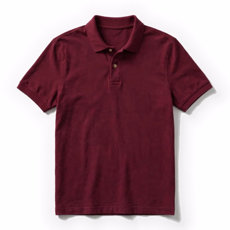 burgundy casual polo shirt