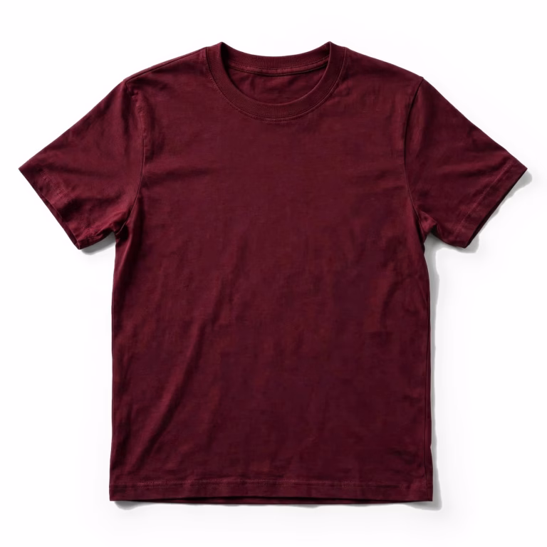 burgundy crew neck t shirt