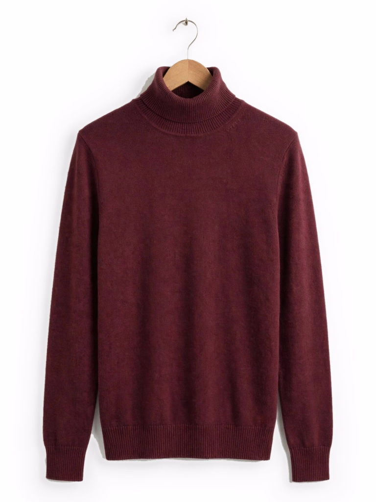 Burgundy High Neck Sweater Hanger