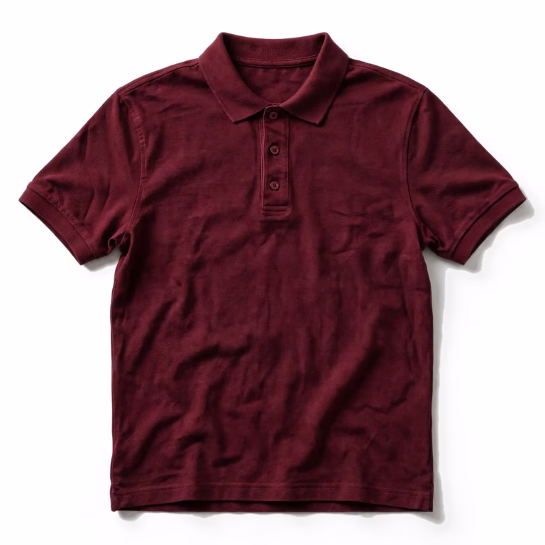 burgundy polo t shirt