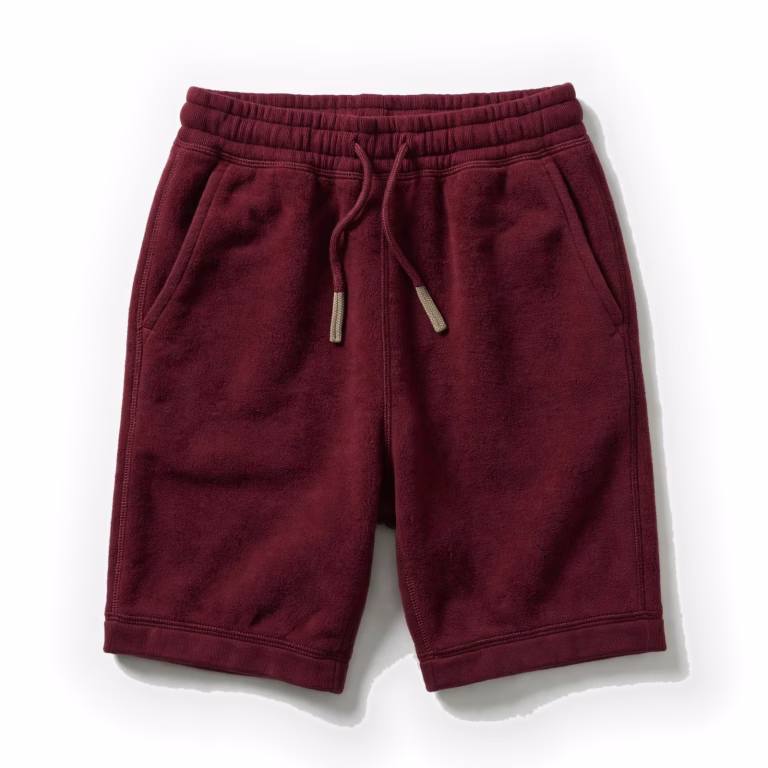 burgundy sweat shorts