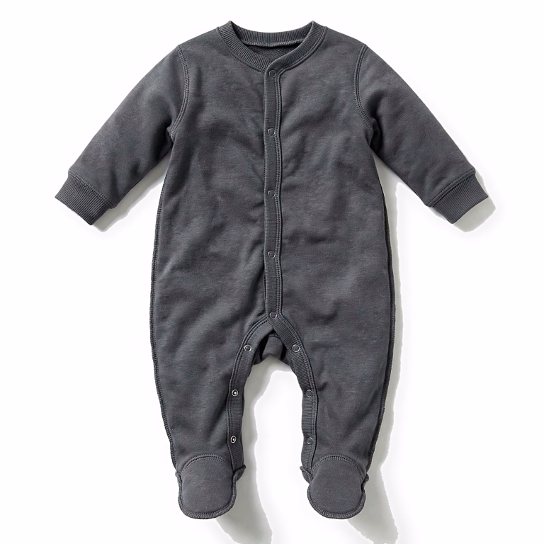 charcoal baby sleepsuit