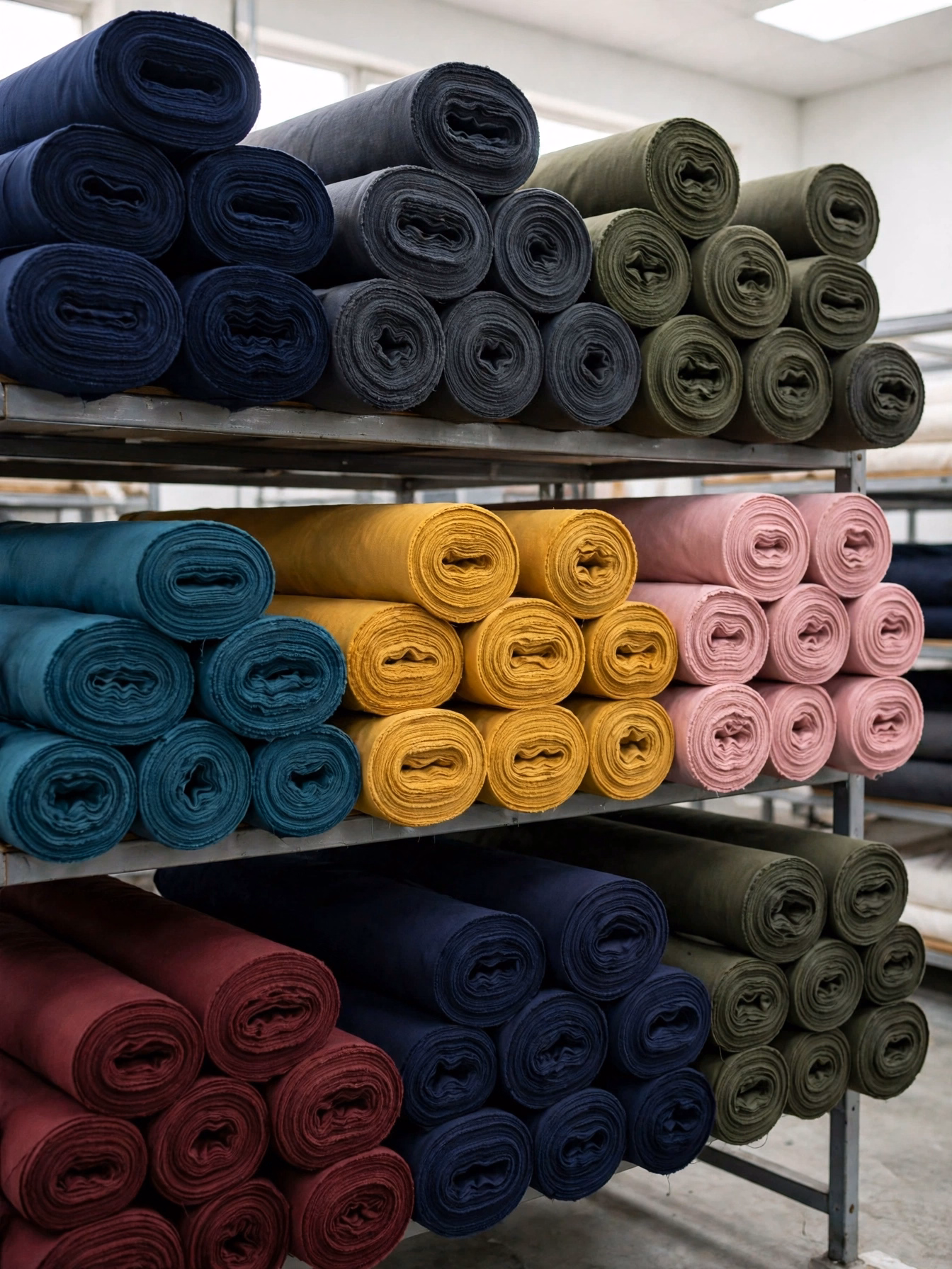 Dyed Fabric Rolls Colours