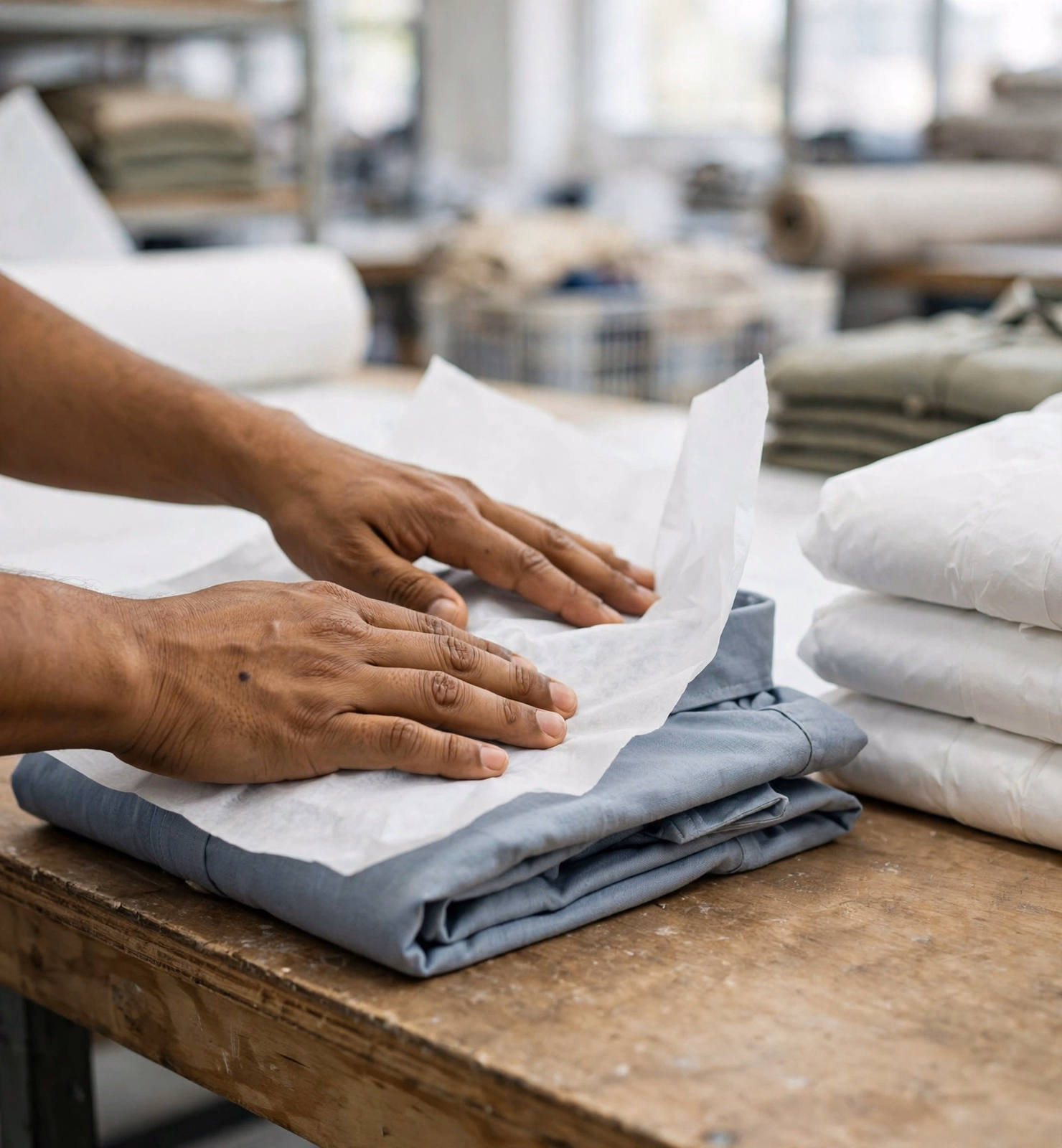 Folded Garments Tissue Wrap