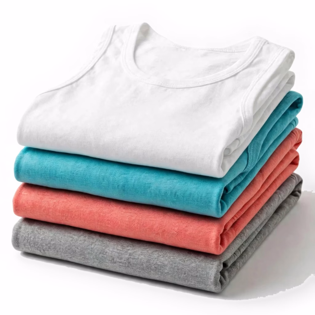 folded stack tank top t shirts