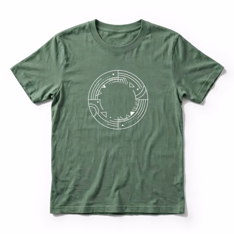 green promo t shirt with white print