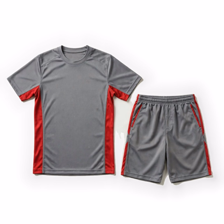 grey red custom sportswear kit