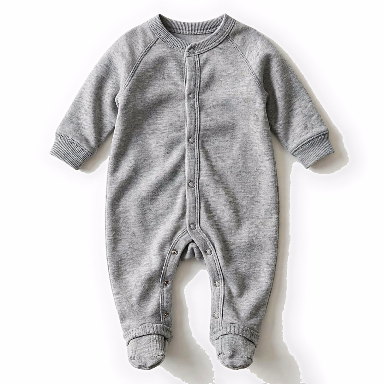 grey marl baby sleepsuit