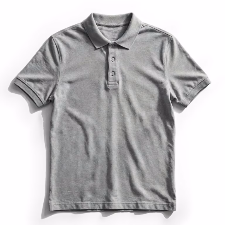 grey polo shirt