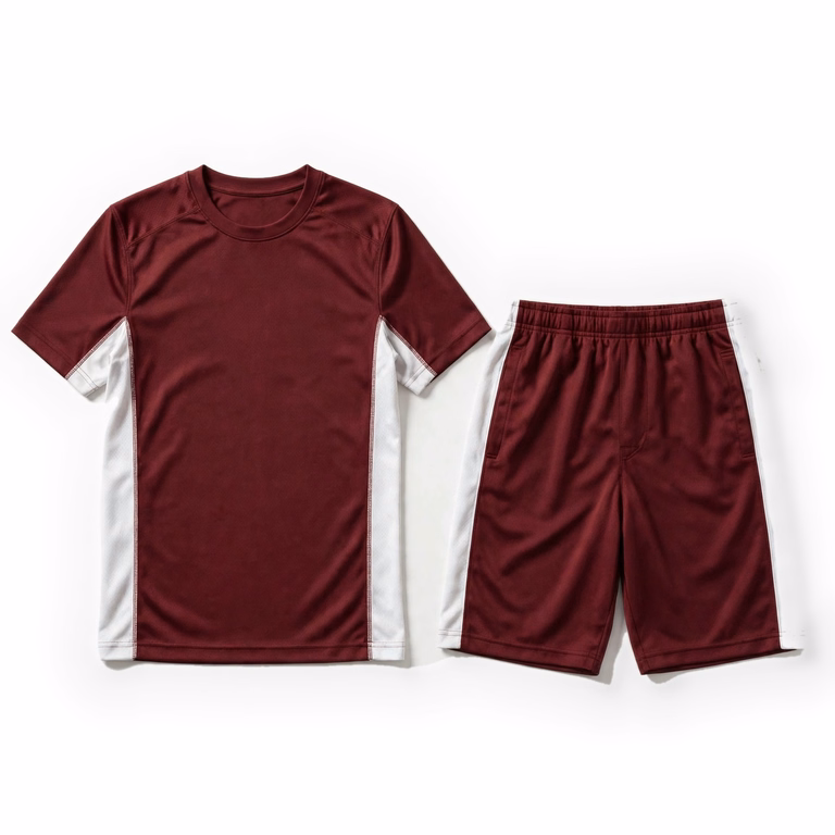 maroon white custom sportswear kit