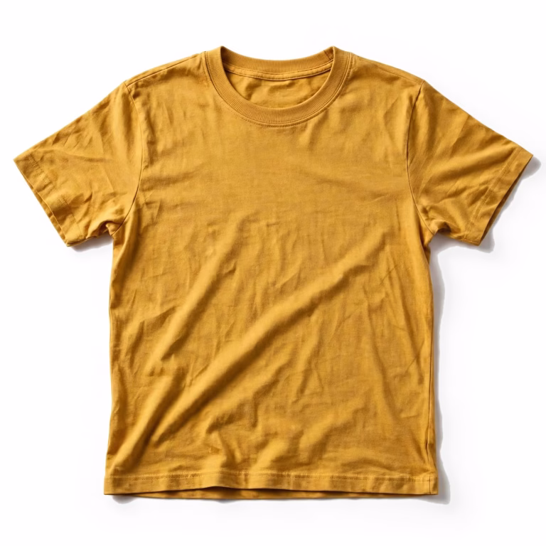 mustard crew neck t shirt