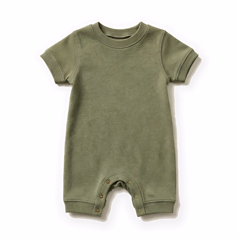 olive green baby romper