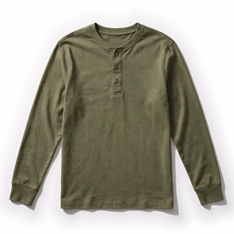 olive green henley shirt