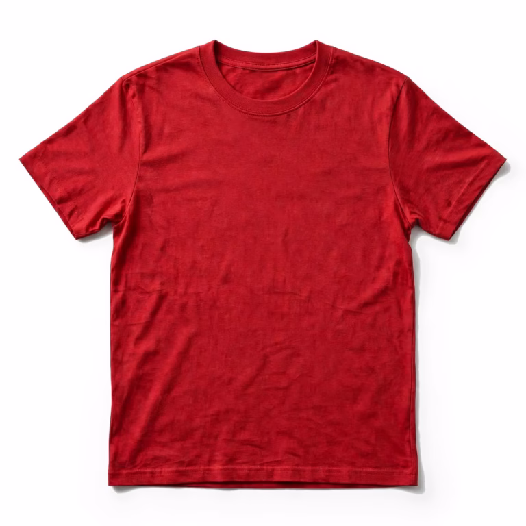 red crew neck t shirt