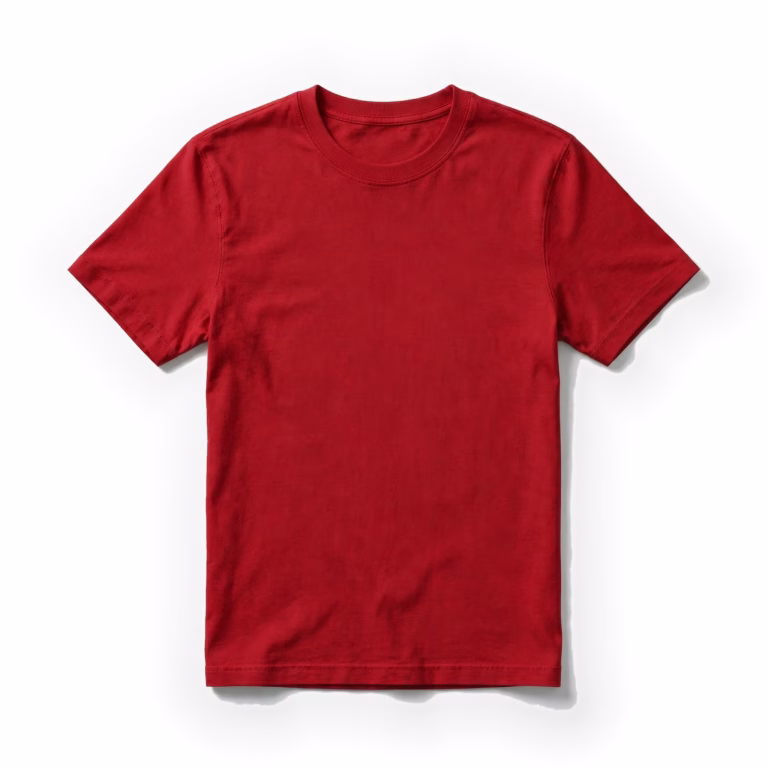 red mens crew neck t shirt