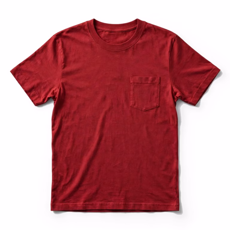 red pocket t shirt