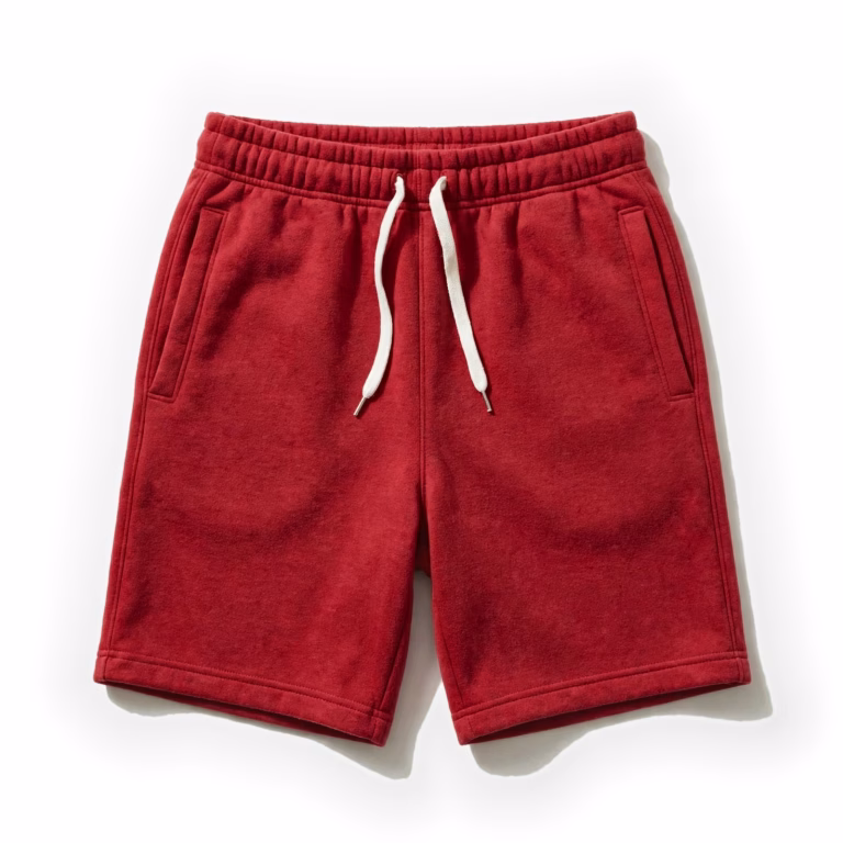 red sweat shorts