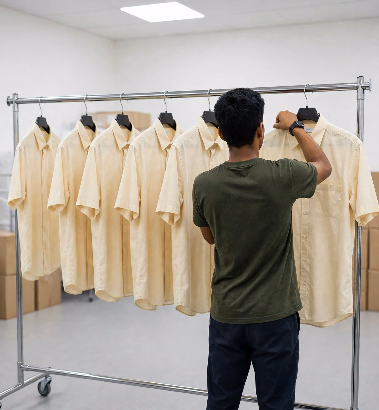 Size Range Garments Rail