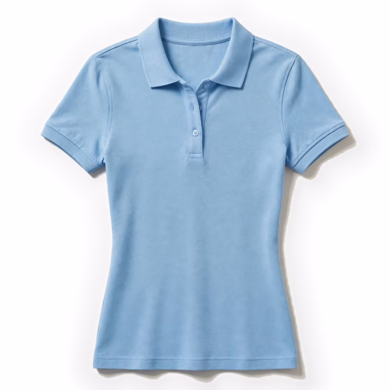 sky blue womens polo shirt
