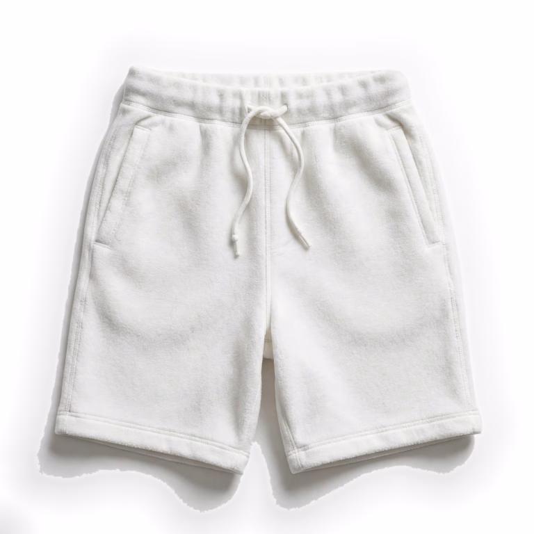 white sweat shorts