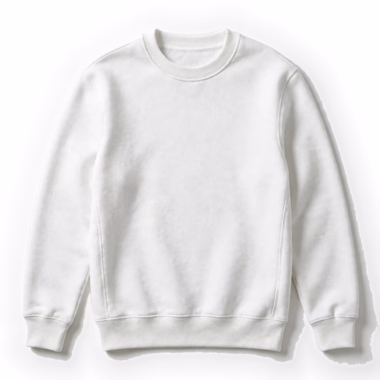 white sweatshirt