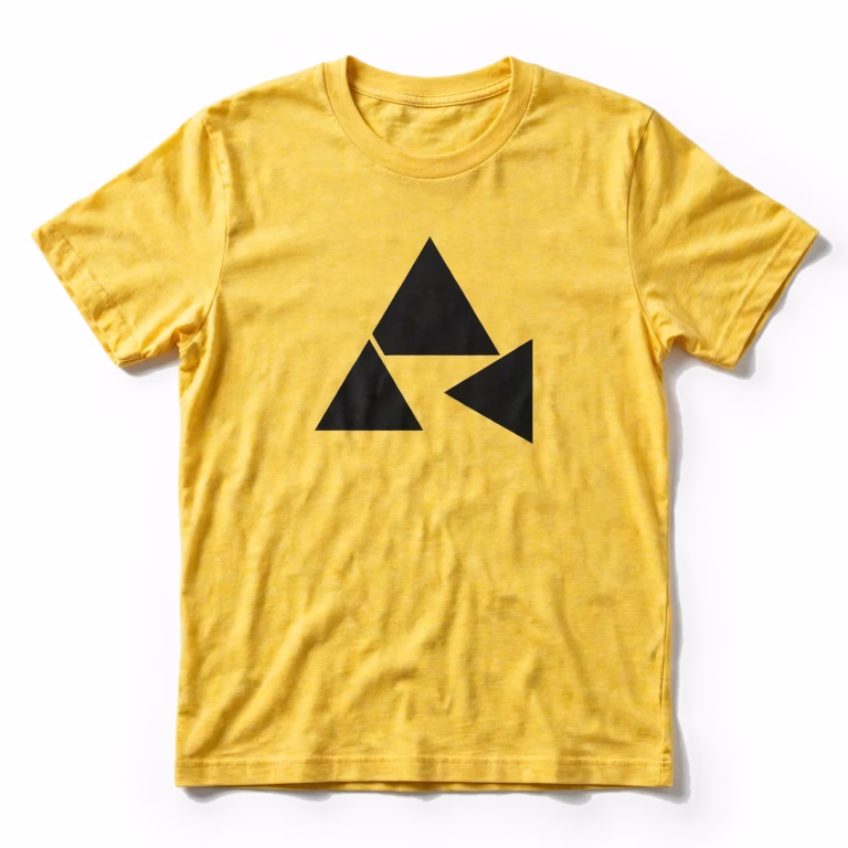 yellow promo t shirt with black print
